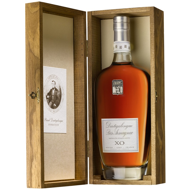 [02529] Bas Armagnac X.O. Caraffa Diva 0,7L Dartigalongue Cassetta Legno