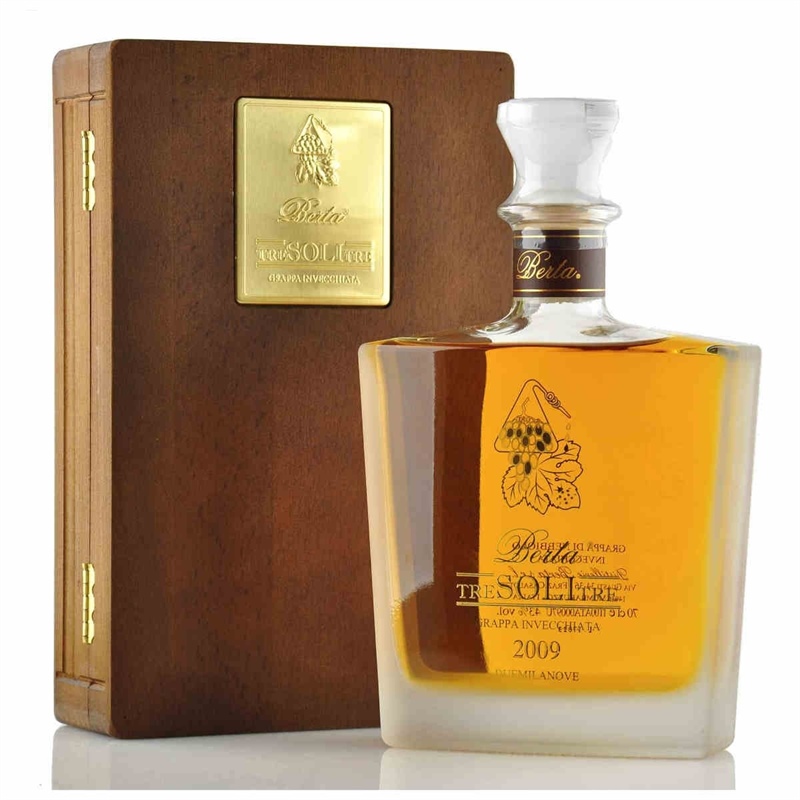 Grappa Invecchiata Tre Soli Tre 2016 0,7L 43° cofanetto Legno Berta