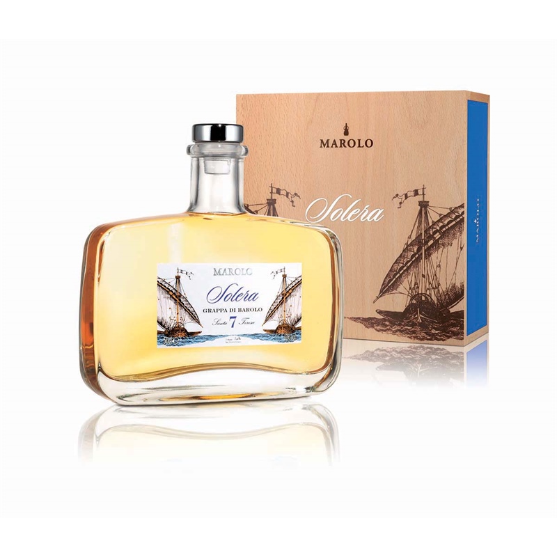 Grappa di Barolo Solera 7 Anni 0,5L 42° cofanetto Legno Marolo